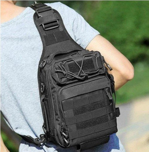 ShadowGuard: Black Molle Day Pack for Men