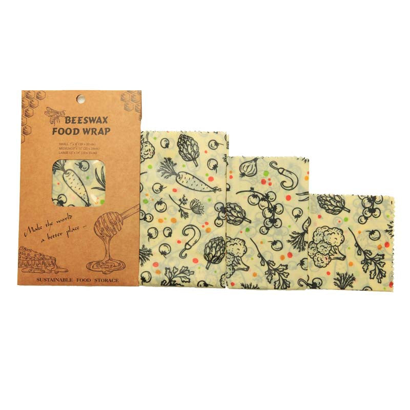 Reusable Beeswax Food Wraps (3 Pieces)