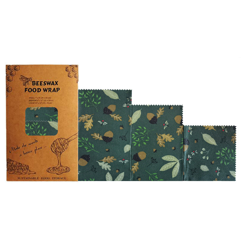 Reusable Beeswax Food Wraps (3 Pieces)