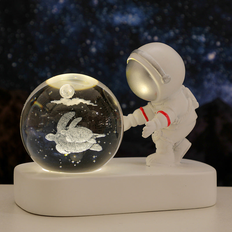 Cute Astronaut And Crystal Ball Night Light