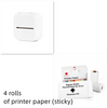 Portable Mini Thermal Label Printer + 4 Rolls of Adhesive Printing Paper