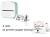 Portable Mini Thermal Label Printer + 4 Rolls of Adhesive Printing Paper