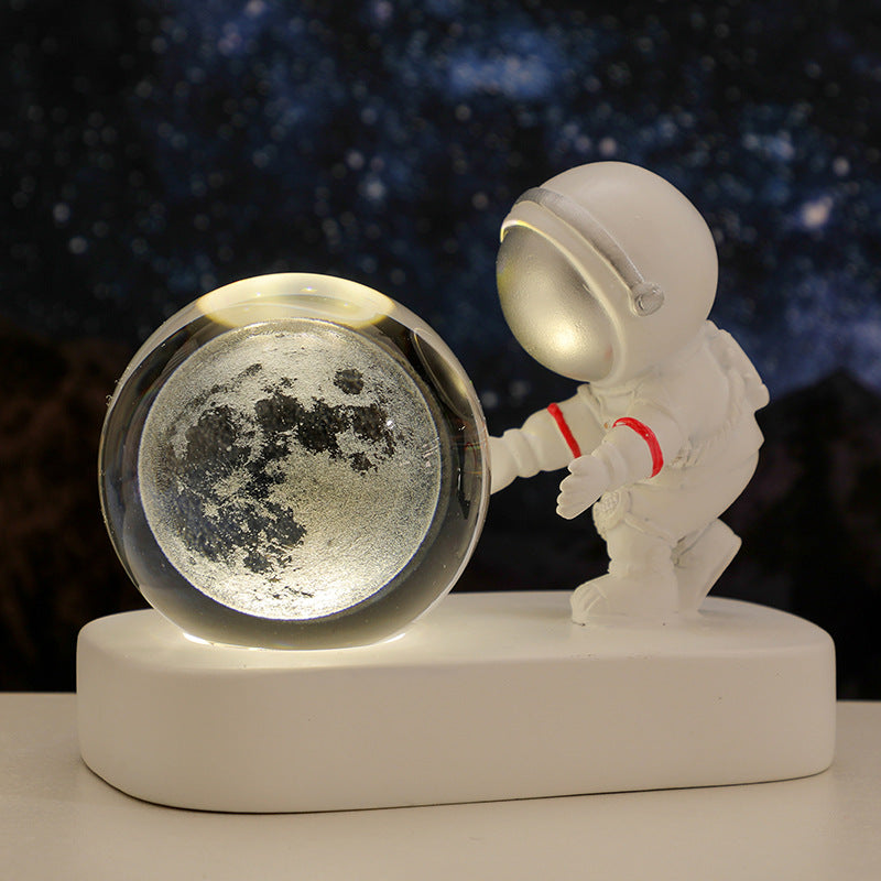 Cute Astronaut And Crystal Ball Night Light