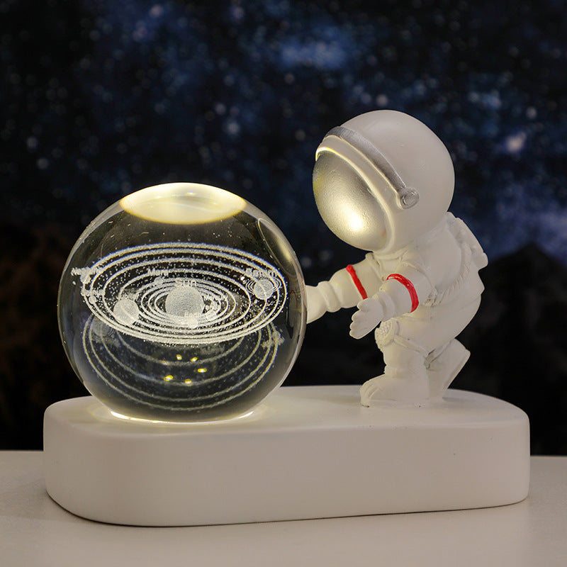 Cute Astronaut And Crystal Ball Night Light