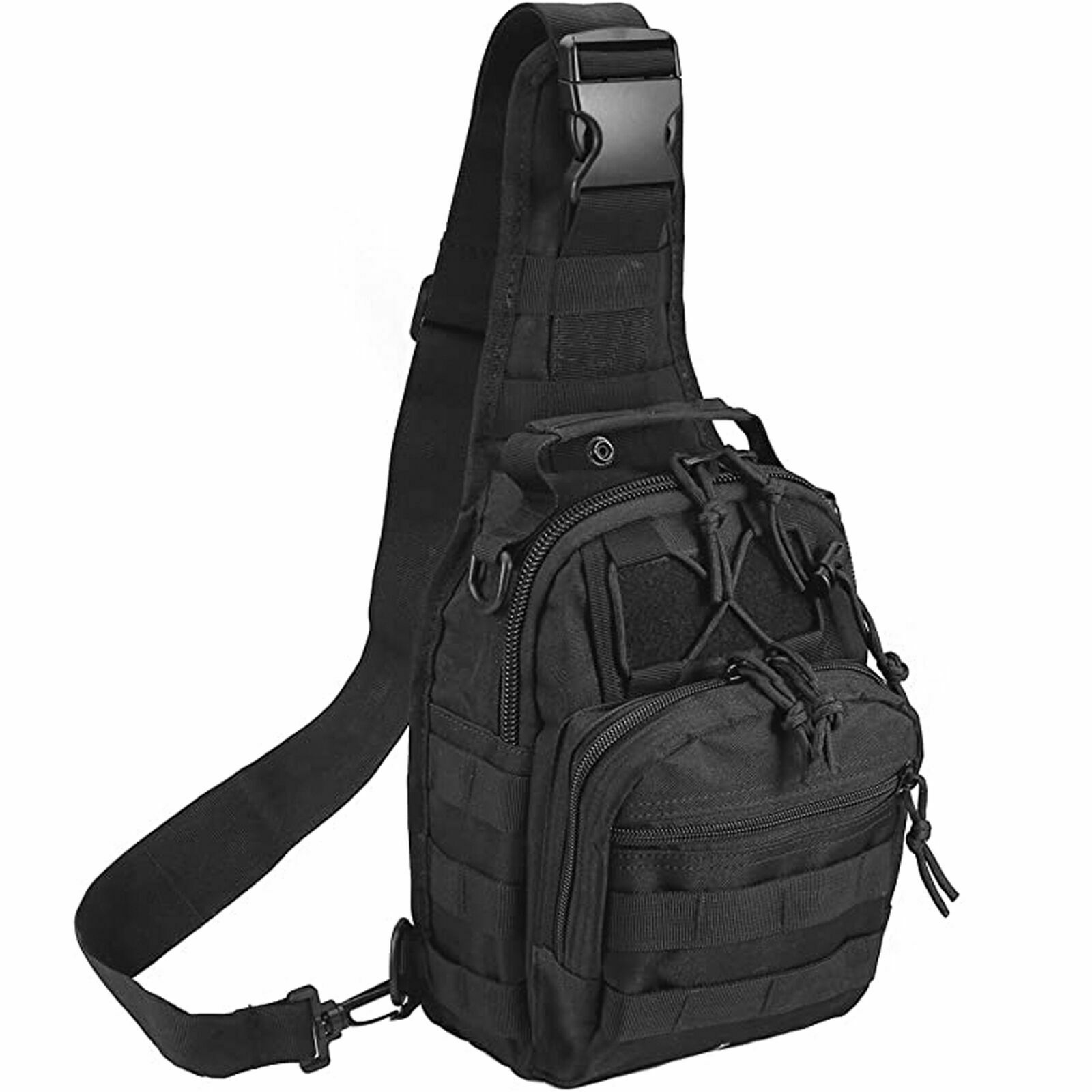 ShadowGuard: Black Molle Day Pack for Men